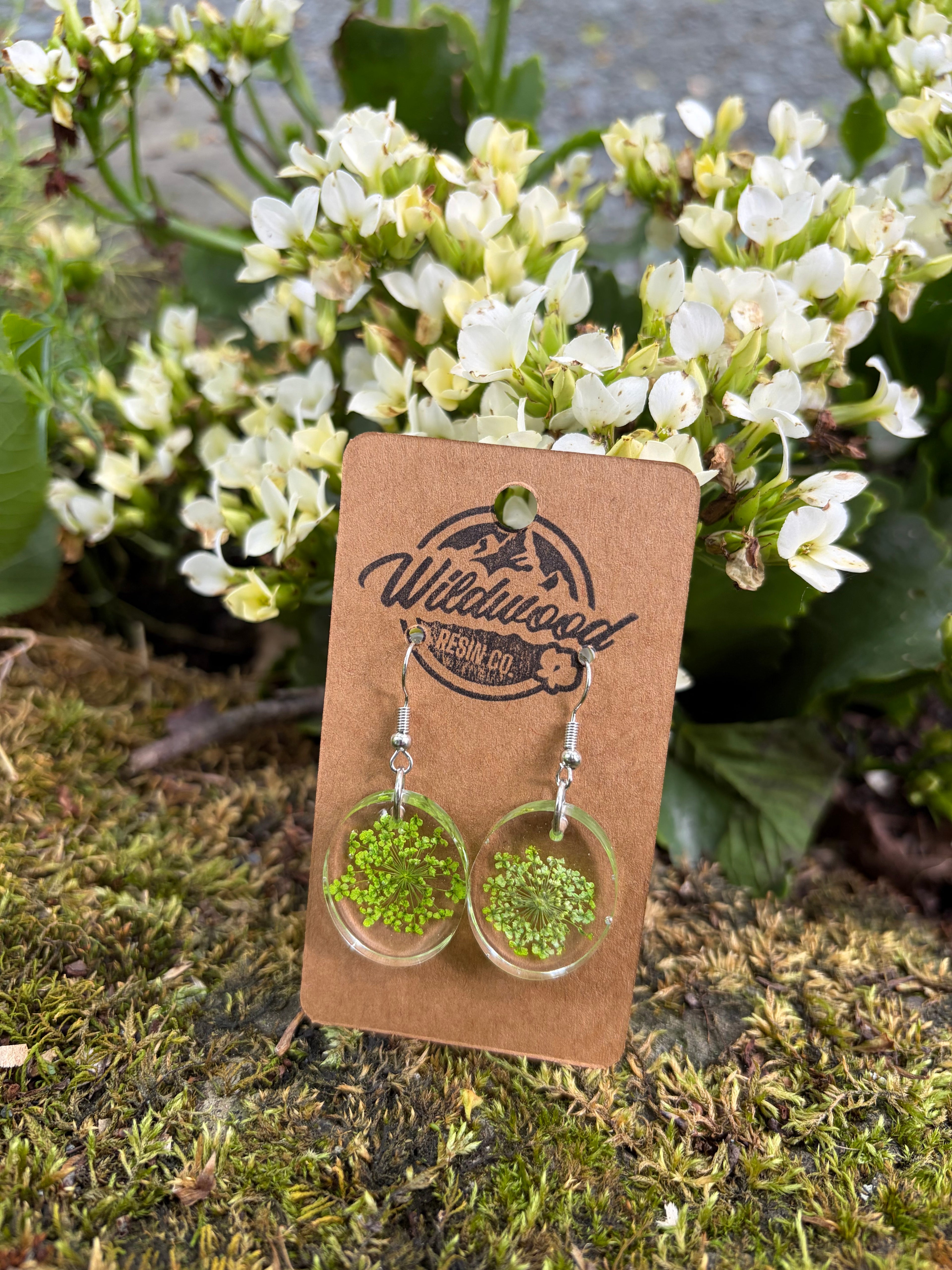 Pressed flower earrings